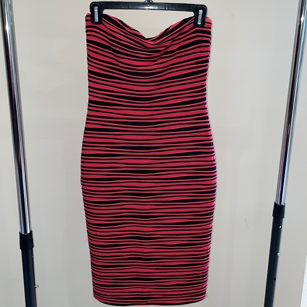 BEBE STRIPED MIDI DRESS! Worn Once!